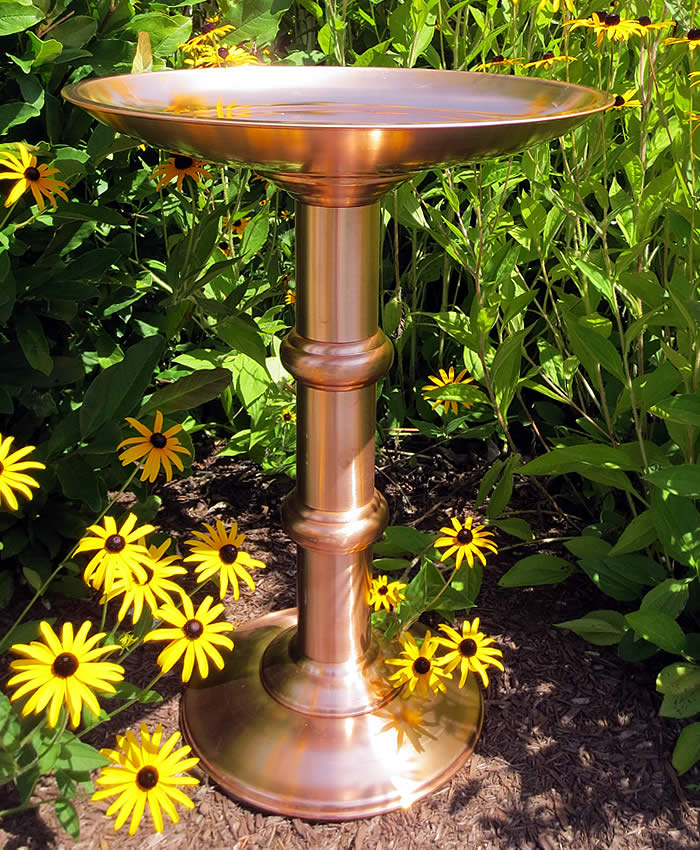 Pedestal Copper Birdbath 