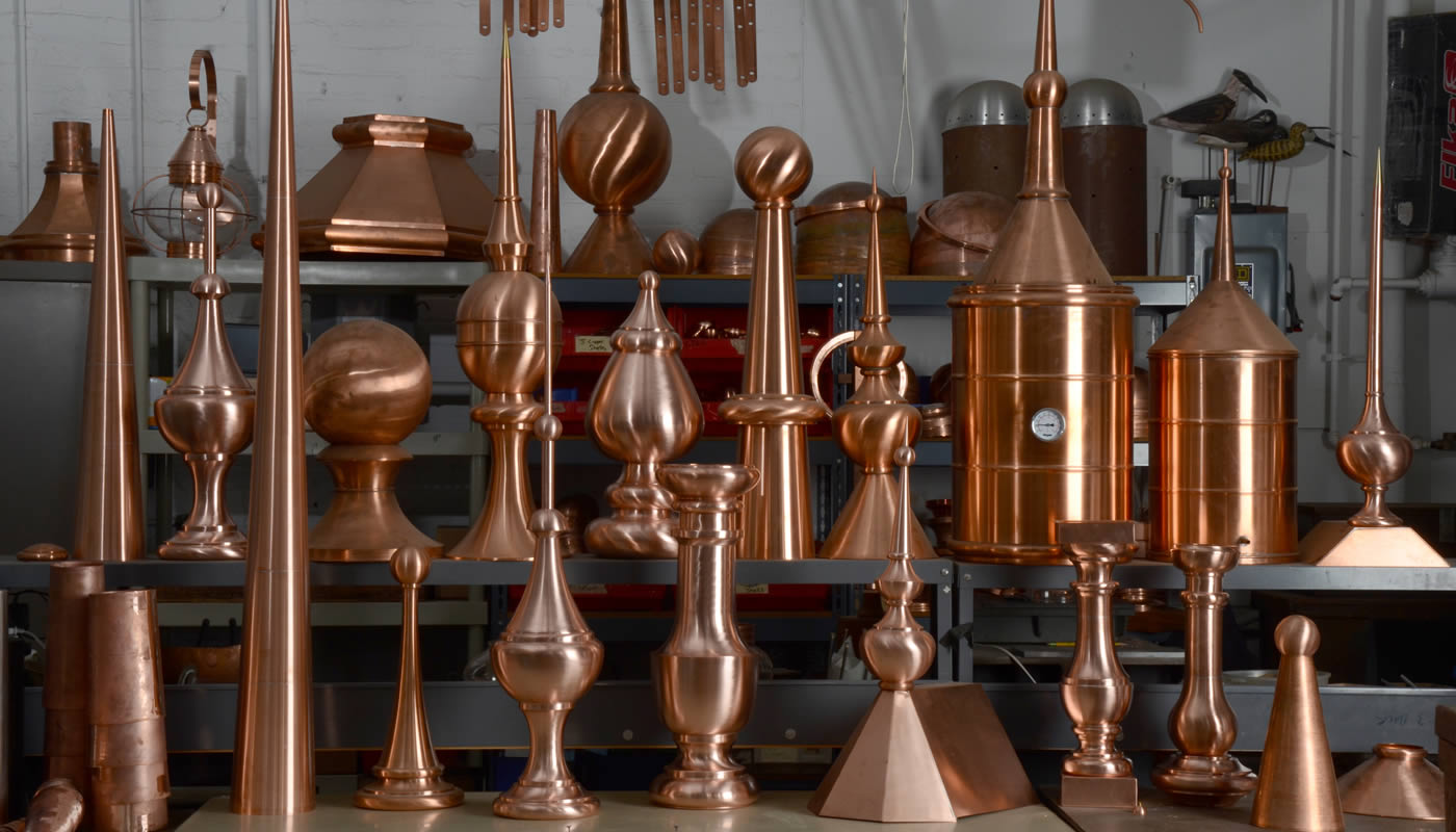Copper Finials, Spires, and Roof Caps